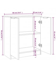 Credenze 2 pz Rovere Marrone 60x30x70 cm in Legno Multistrato