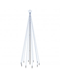 Albero di Natale con Puntale Bianco Freddo 310 LED 300 cm 2