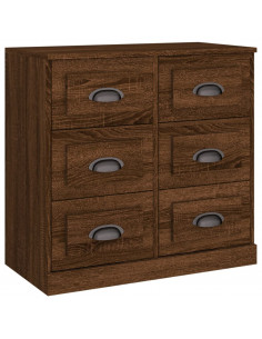 Credenze 2 pz Rovere Marrone in Legno Multistrato