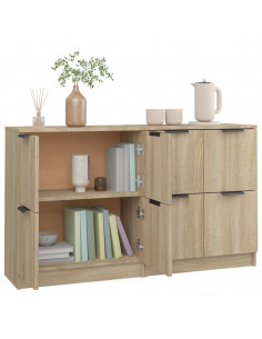 Credenze 2 pz Rovere Sonoma 60x30x70 cm in Legno Multistrato 2