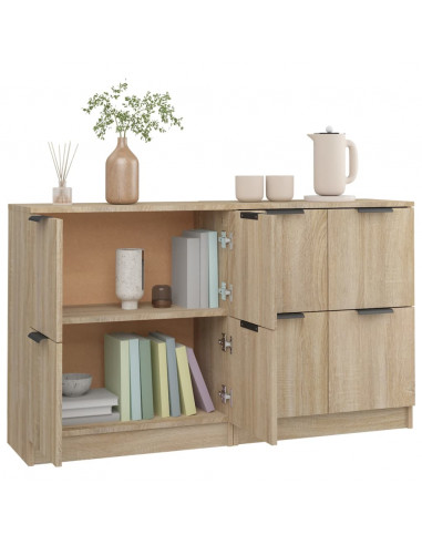 Credenze 2 pz Rovere Sonoma 60x30x70 cm in Legno Multistrato