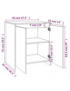 Credenze 2 pz Rovere Sonoma in Legno Multistrato 2