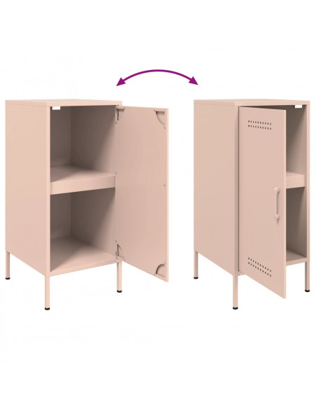 Credenze 2pz Rosa 36x39x79 cm in Acciaio Laminato a Freddo