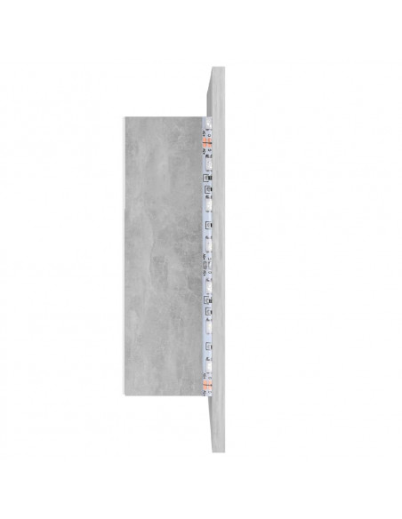 Armadietto a Specchio con Luci LED Grigio Cemento in Acrilico