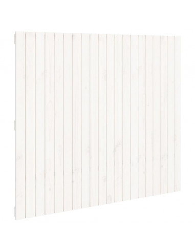 Testiera da Parete Bianca 127,5x3x110 cm Legno Massello di Pino