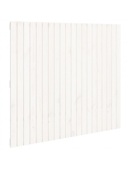 Testiera da Parete Bianca 127,5x3x110 cm Legno Massello di Pino