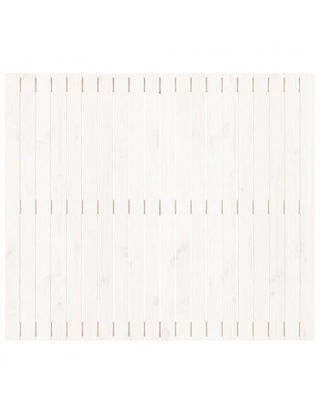 Testiera da Parete Bianca 127,5x3x110 cm Legno Massello di Pino