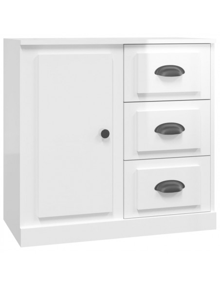 Credenze 3 pz Bianco Lucido in Legno Multistrato