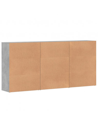 Credenze 3 pz Grigio Cemento 60x31x84 cm in Legno Multistrato