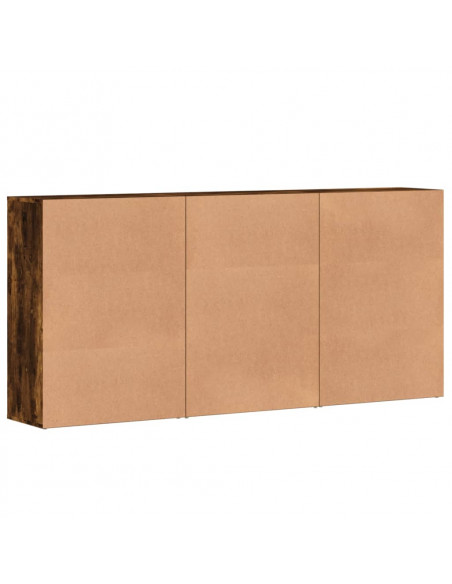 Credenze 3 pz Rovere Fumo 60x31x84 cm in Legno Multistrato