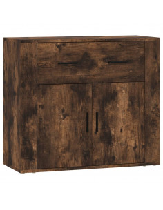 Credenze 3 pz Rovere Fumo in Legno Multistrato