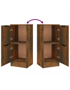 Credenze 3 pz Rovere Fumo in Legno Multistrato 2