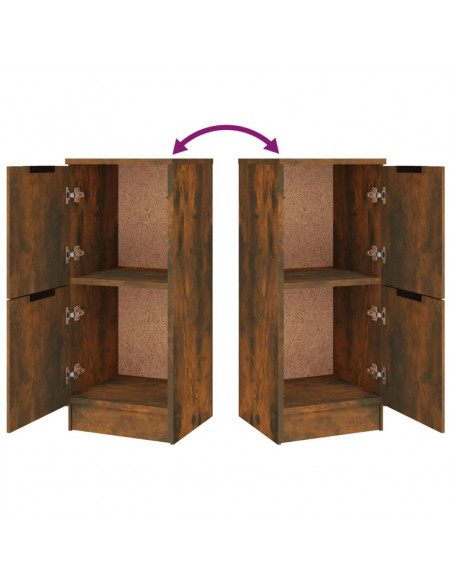 Credenze 3 pz Rovere Fumo in Legno Multistrato