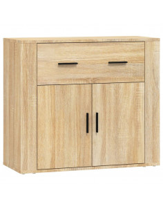 Credenze 3 pz Rovere Sonoma in Legno Multistrato 2