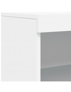 Credenze con Luci LED 3 pz Bianche in Legno Multistrato 2