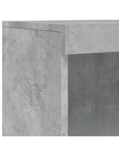 Credenze con Luci LED 3 pz Grigio Cemento in Legno Multistrato