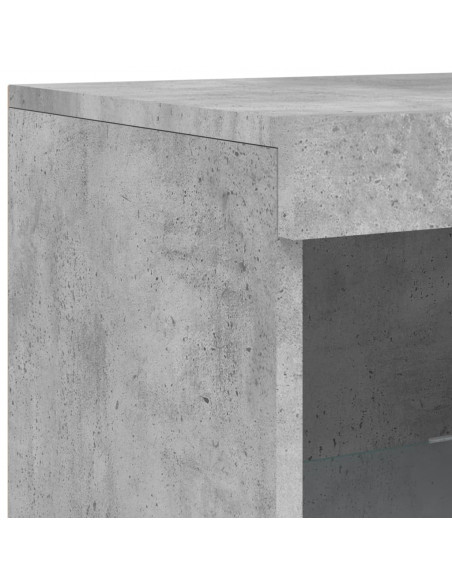 Credenze con Luci LED 3 pz Grigio Cemento in Legno Multistrato