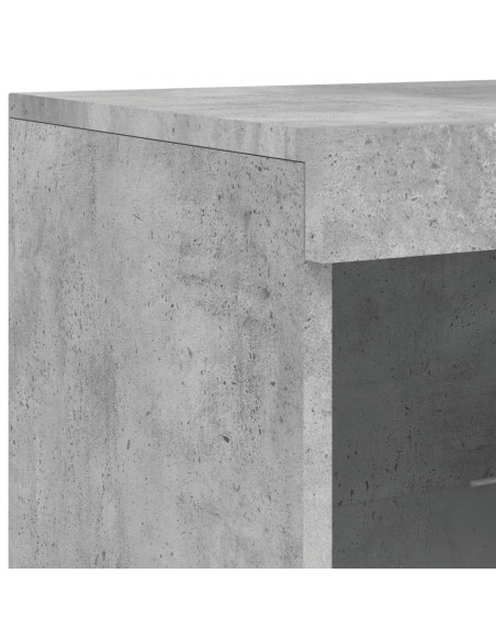 Credenze con Luci LED 3 pz Grigio Cemento in Legno Multistrato