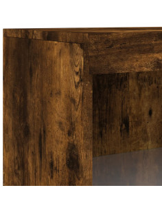 Credenze con Luci LED 3 pz Rovere Fumo in Legno Multistrato 2