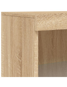 Credenze con Luci LED 3 pz Rovere Sonoma in Legno Multistrato 2