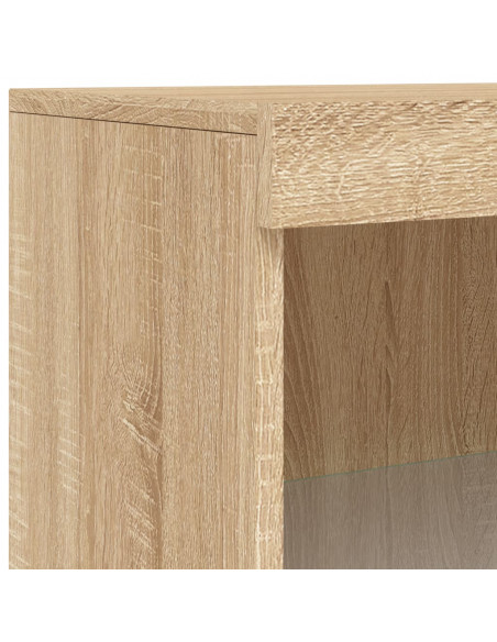 Credenze con Luci LED 3 pz Rovere Sonoma in Legno Multistrato