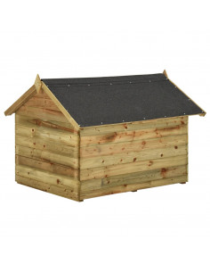 Cuccia per Cane da Esterno con Tetto Apribile Pino Impregnato 2