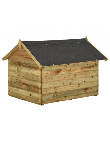 Cuccia per Cane da Esterno con Tetto Apribile Pino Impregnato