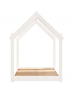 Cuccia per Cani Bianca 101x70x90 cm in Legno Massello di Pino