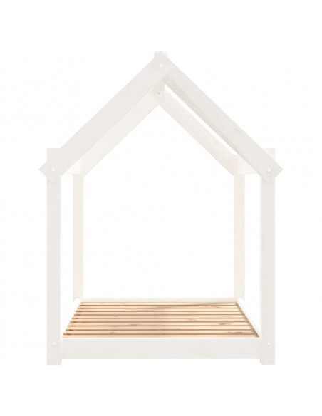 Cuccia per Cani Bianca 101x70x90 cm in Legno Massello di Pino