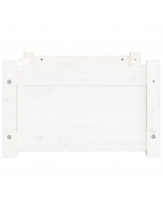 Cuccia per Cani Bianca 55,5x45,5x28cm in Legno Massello di Pino 2