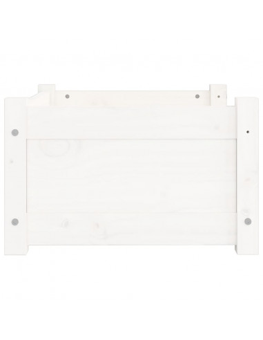 Cuccia per Cani Bianca 55,5x45,5x28cm in Legno Massello di Pino