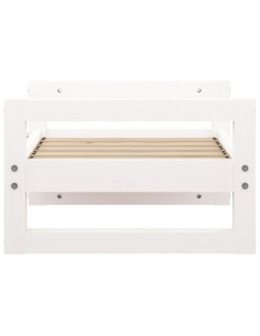 Cuccia per Cani Bianca 55,5x45,5x28cm in Legno Massello di Pino