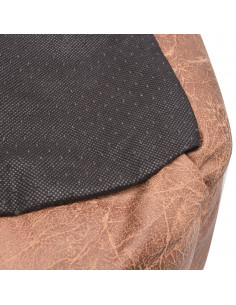 Cuccia per Cani con Cuscino in Pelle Sintetica Taglia L Beige