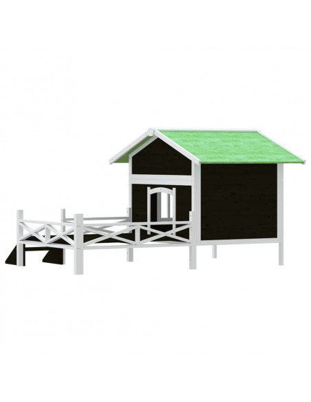 Cuccia per Cani Grigia 159x120x88,5 cm Legno Massello di Pino