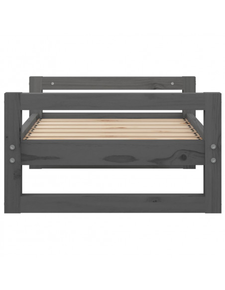 Cuccia per Cani Grigia 65,5x50,5x28cm in Legno Massello di Pino