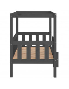 Cuccia per Cani Grigio 95,5x73,5x90cm in Legno Massello di Pino