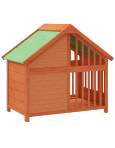 Cuccia per Cani Marrone 96x60,5x87 cm in Legno Massello di Pino