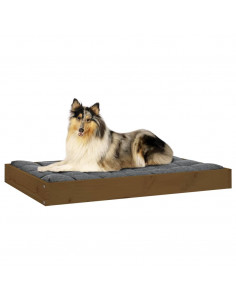 Cuccia per Cani Miele 91,5x64x9 cm in Legno Massello di Pino