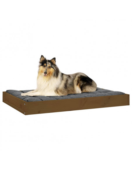 Cuccia per Cani Miele 91,5x64x9 cm in Legno Massello di Pino