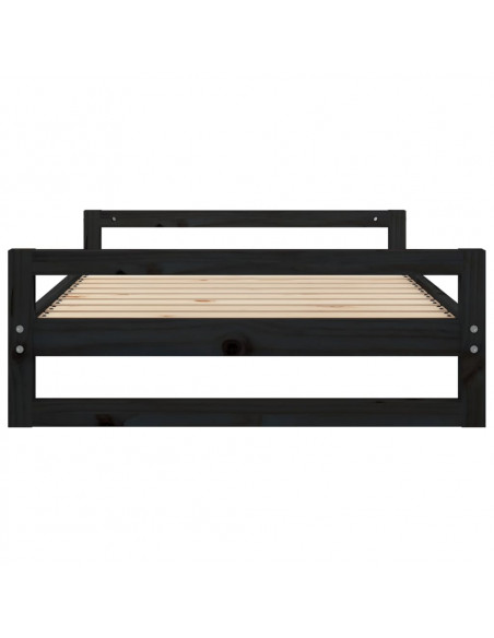 Cuccia per Cani Nera 105,5x75,5x28 cm Legno Massello di Pino