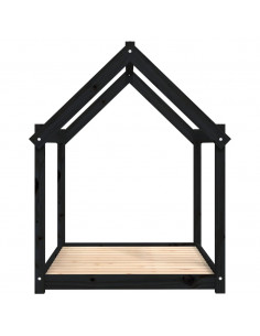 Cuccia per Cani Nera 111x80x100 cm in Legno Massello di Pino 2