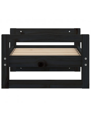 Cuccia per Cani Nera 55,5x45,5x28cm in Legno Massello di Pino