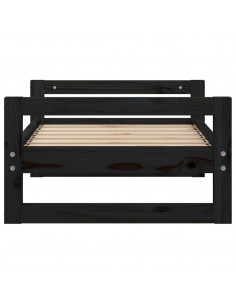 Cuccia per Cani Nera 65,5x50,5x28cm in Legno Massello di Pino