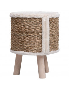 Cuccia per Gatti con Gambe in Legno 41 cm in Giunco