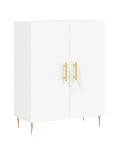 Credenza Bianca 69,5x34x180 cm in Legno Multistrato