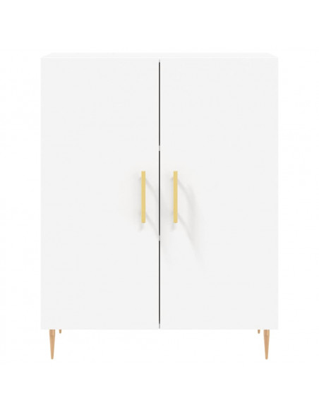 Credenza Bianca 69,5x34x180 cm in Legno Multistrato