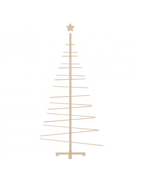 Albero di Natale Decorativo in Legno 180 cm Legno Massello Pino