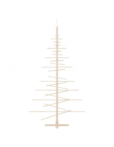 Albero di Natale Decorativo in Legno 180 cm Legno Massello Pino