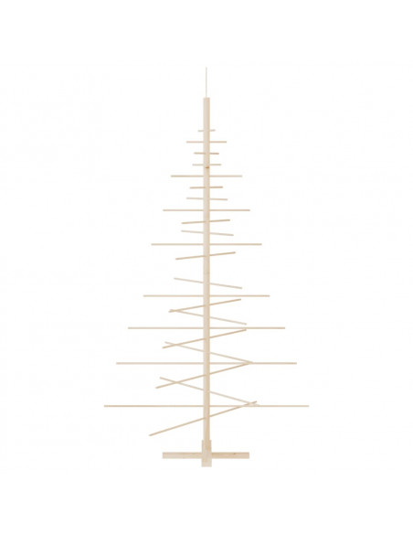 Albero di Natale Decorativo in Legno 180 cm Legno Massello Pino