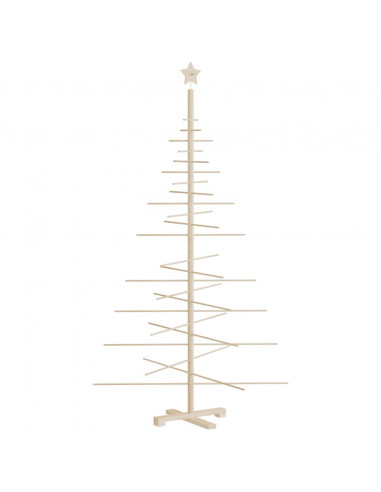 Albero di Natale Decorativo in Legno 180 cm Legno Massello Pino
